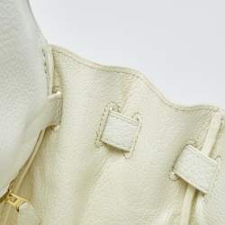 Pre Owned Hermes Blanc Togo Leather Gold Finish Kelly Retourne 35 Bag