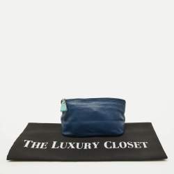Pre Owned Hermes Bleu Navy Swift Leather Tohubohu Pouch MM Bag