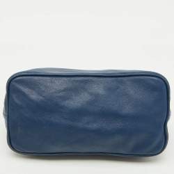 Pre Owned Hermes Bleu Navy Swift Leather Tohubohu Pouch MM Bag
