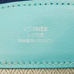 Pre Owned Hermes Bleu Navy Swift Leather Tohubohu Pouch MM Bag