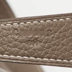 Pre Owned Hermes Etoupe Grey Taurillon Clemence Leather Lindy 30 Bag
