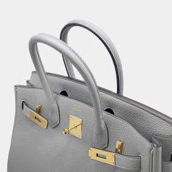 Pre Owned Hermes Birkin 30 Gris Mouette Togo Leather Handbag