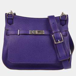 Pre Owned Hermes Jypsiere 28 Purple Taurillon Clemence Shoulder Bag