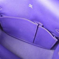 Pre Owned Hermes Jypsiere 28 Purple Taurillon Clemence Shoulder Bag
