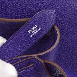 Pre Owned Hermes Jypsiere 28 Purple Taurillon Clemence Shoulder Bag