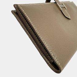Pre Owned Hermes Bearn Taupe Epsom Leather Wallet