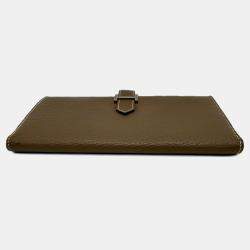 Pre Owned Hermes Bearn Taupe Epsom Leather Wallet