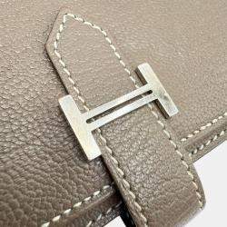 Pre Owned Hermes Bearn Taupe Epsom Leather Wallet