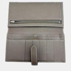 Pre Owned Hermes Bearn Taupe Epsom Leather Wallet