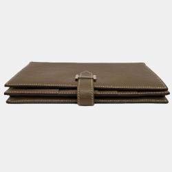 Pre Owned Hermes Bearn Taupe Epsom Leather Wallet