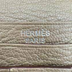 Pre Owned Hermes Bearn Taupe Epsom Leather Wallet