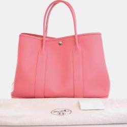 Pre Owned Hermes Garden Party 36 Pink Rose Azalee Epsom Leather Tote Bag