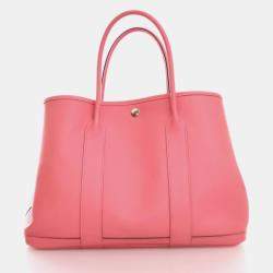 Pre Owned Hermes Garden Party 36 Pink Rose Azalee Epsom Leather Tote Bag