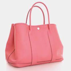 Pre Owned Hermes Garden Party 36 Pink Rose Azalee Epsom Leather Tote Bag