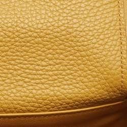 Pre Owned Hermes Jaune Ambre Togo Leather Gold Finish Mini Lindy Bag