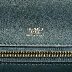 Pre Owned Hermès Vert Cypress Togo and Swift Leather Gold Finish 24/24 29 Bag