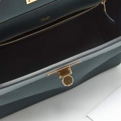 Pre Owned Hermès Vert Cypress Togo and Swift Leather Gold Finish 24/24 29 Bag