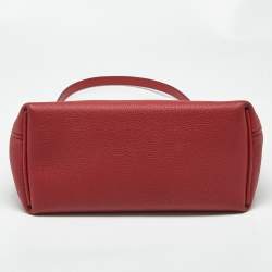 Pre Owned Hermes Rouge Piment/Rouge Vif Togo and Swift Leather Gold Finish 24/24 29 Bag