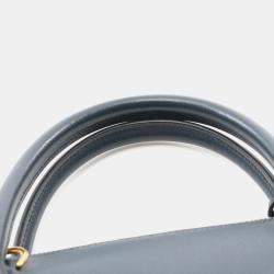 Pre Owned Hermes Bolide 35 Blue Indigo Courchevel Leather Top Handle Bag