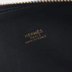 Pre Owned Hermes Bolide 35 Blue Indigo Courchevel Leather Top Handle Bag