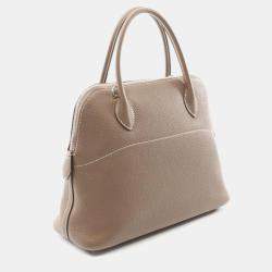 Pre Owned Hermes Bolide 31 Etoupe Taurillon Clemence Leather Top Handle Bag