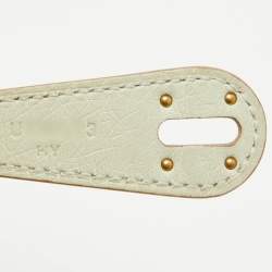 Pre Owned Hermès Gris Perle Ostrich Gold Finish Lindy 26 Bag