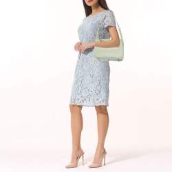 Pre Owned Hermès Gris Perle Ostrich Gold Finish Lindy 26 Bag