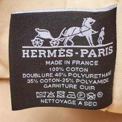 Pre Owned Hermes Rayures Rocabar Stripe Canvas Bolide Medium Travel Pouch Bag