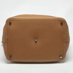 Pre Owned Hermes Gold Swift Leather Palladium Finish Toolbox 33 Bag