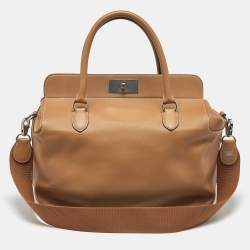 Pre Owned Hermes Gold Swift Leather Palladium Finish Toolbox 33 Bag