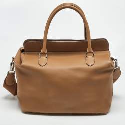 Pre Owned Hermes Gold Swift Leather Palladium Finish Toolbox 33 Bag