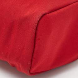 Pre Owned Hermes Brick Red/Moka Toile Canvas and Vache Hunter Herbag 31 Bag