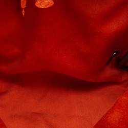 Pre Owned Hermes Brick Red/Moka Toile Canvas and Vache Hunter Herbag 31 Bag