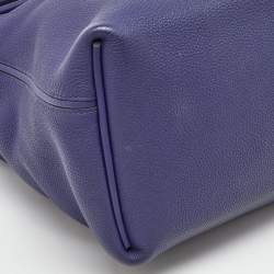 Pre Owned Hermes Blue Encre Togo and Swift Leather Palladium Finish 24/24 35 Bag