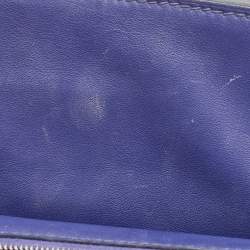 Pre Owned Hermes Blue Encre Togo and Swift Leather Palladium Finish 24/24 35 Bag