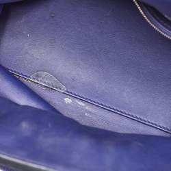 Pre Owned Hermes Blue Encre Togo and Swift Leather Palladium Finish 24/24 35 Bag