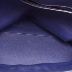 Pre Owned Hermes Blue Encre Togo and Swift Leather Palladium Finish 24/24 35 Bag