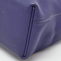 Pre Owned Hermes Blue Encre Togo and Swift Leather Palladium Finish 24/24 35 Bag