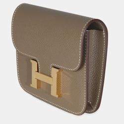 Pre Owned Hermes Epsom Constance Slim Wallet GHW