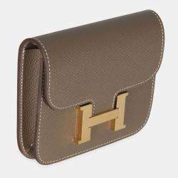 Pre Owned Hermes Epsom Constance Slim Wallet GHW