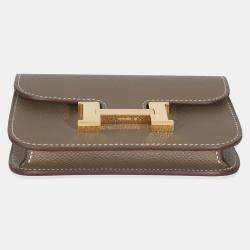 Pre Owned Hermes Epsom Constance Slim Wallet GHW