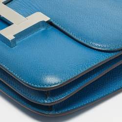 Pre Owned Hermes Mykonos Epsom Leather Palladium Finish Constance 18 Mini Bag