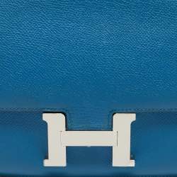 Pre Owned Hermes Mykonos Epsom Leather Palladium Finish Constance 18 Mini Bag