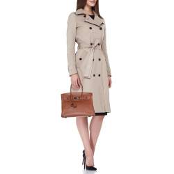 Pre Owned Hermes Noisette Evercolor Leather  Palladium Hardware Birkin 30 Bag