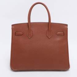 Pre Owned Hermes Noisette Evercolor Leather  Palladium Hardware Birkin 30 Bag