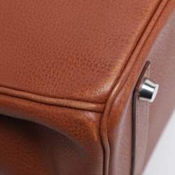 Pre Owned Hermes Noisette Evercolor Leather  Palladium Hardware Birkin 30 Bag