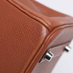 Pre Owned Hermes Noisette Evercolor Leather  Palladium Hardware Birkin 30 Bag