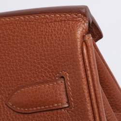 Pre Owned Hermes Noisette Evercolor Leather  Palladium Hardware Birkin 30 Bag