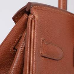 Pre Owned Hermes Noisette Evercolor Leather  Palladium Hardware Birkin 30 Bag