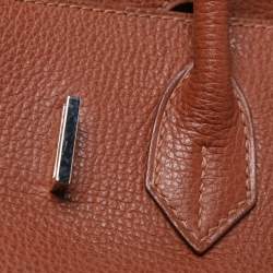 Pre Owned Hermes Noisette Evercolor Leather  Palladium Hardware Birkin 30 Bag